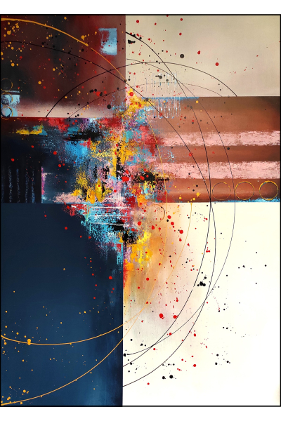 SPECTRUM IV 140x100 cm ABSTRAKCYJNY OBRAZ NAMALOWANY NA PŁÓTNIE